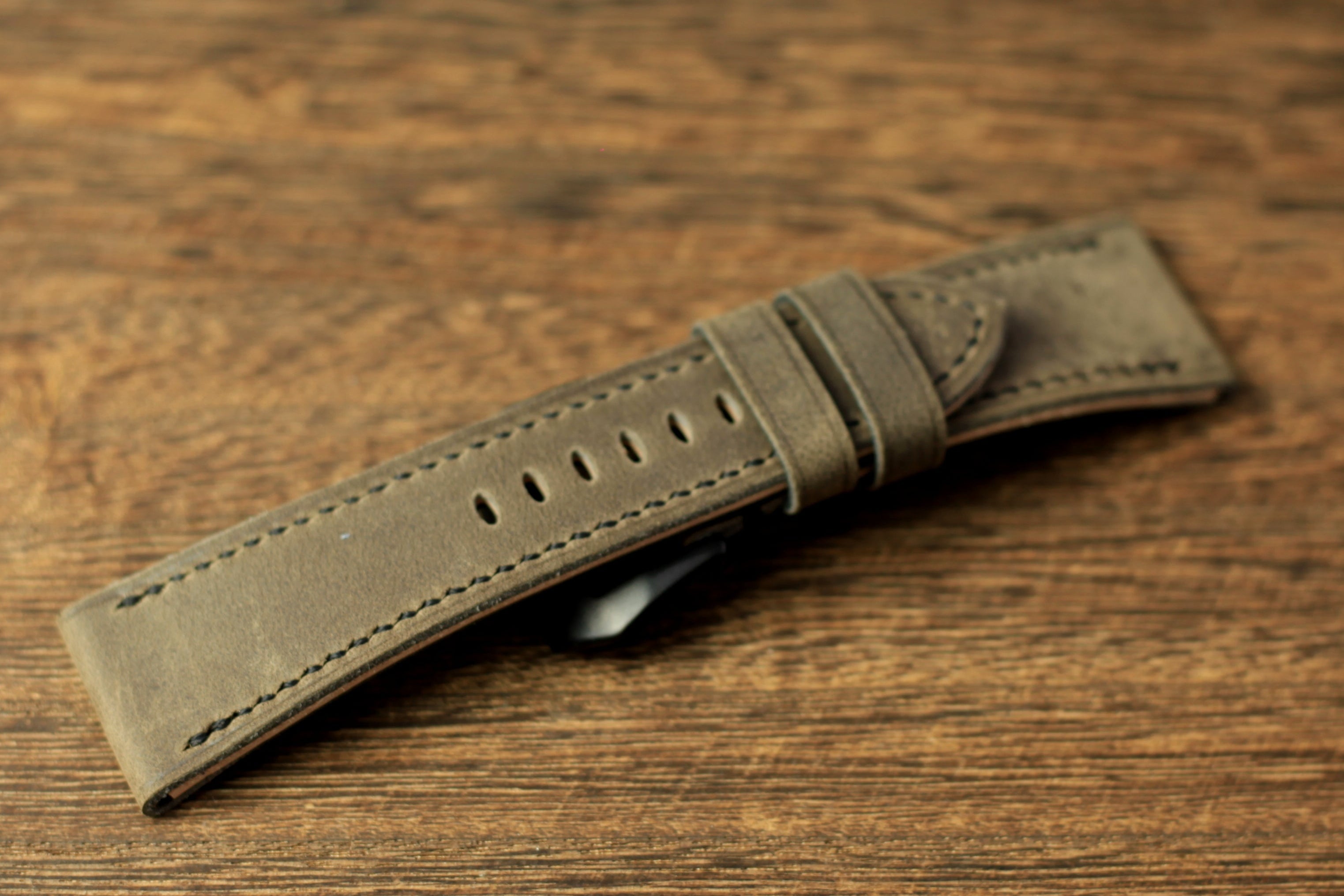 Handmade Cowhide Grey Leather Panerai Watch Strap