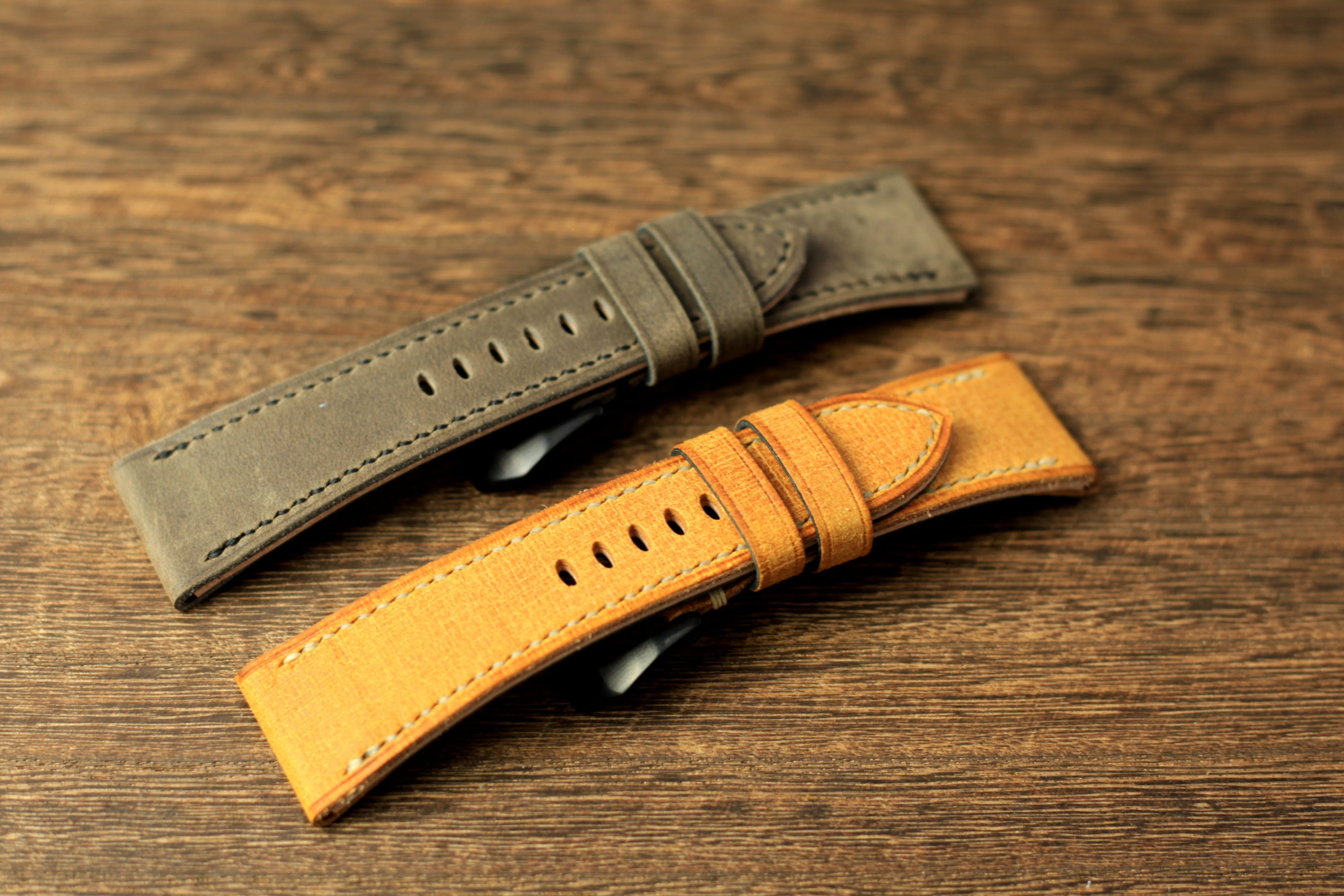 Handmade Babele Yellow Leather Panerai Watch Strap