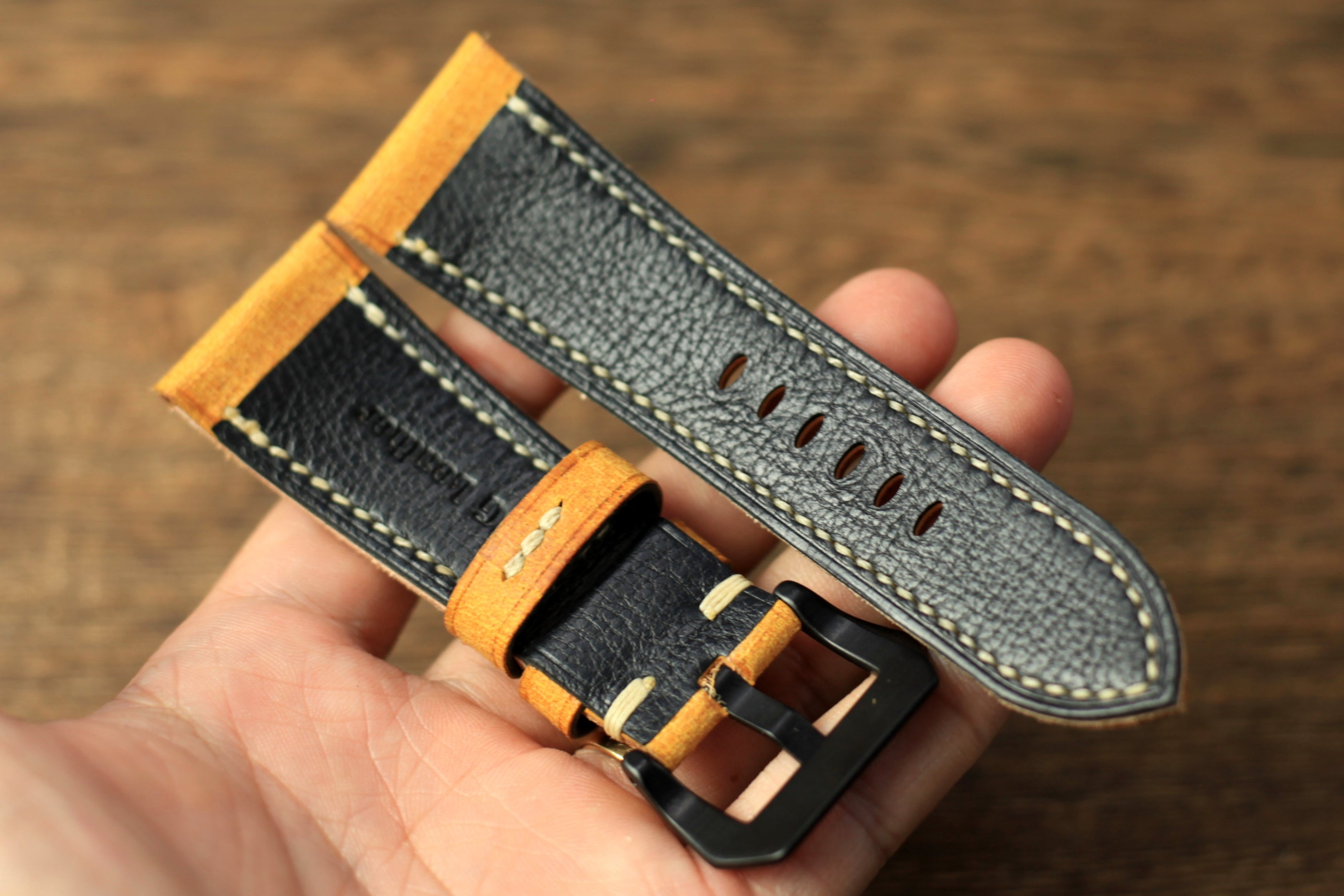 Handmade Babele Yellow Leather Panerai Watch Strap