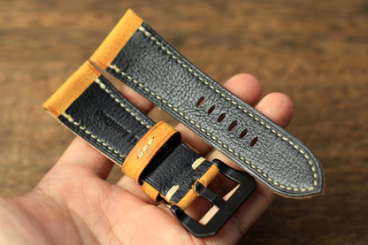 Handmade Babele Yellow Leather Panerai Watch Strap