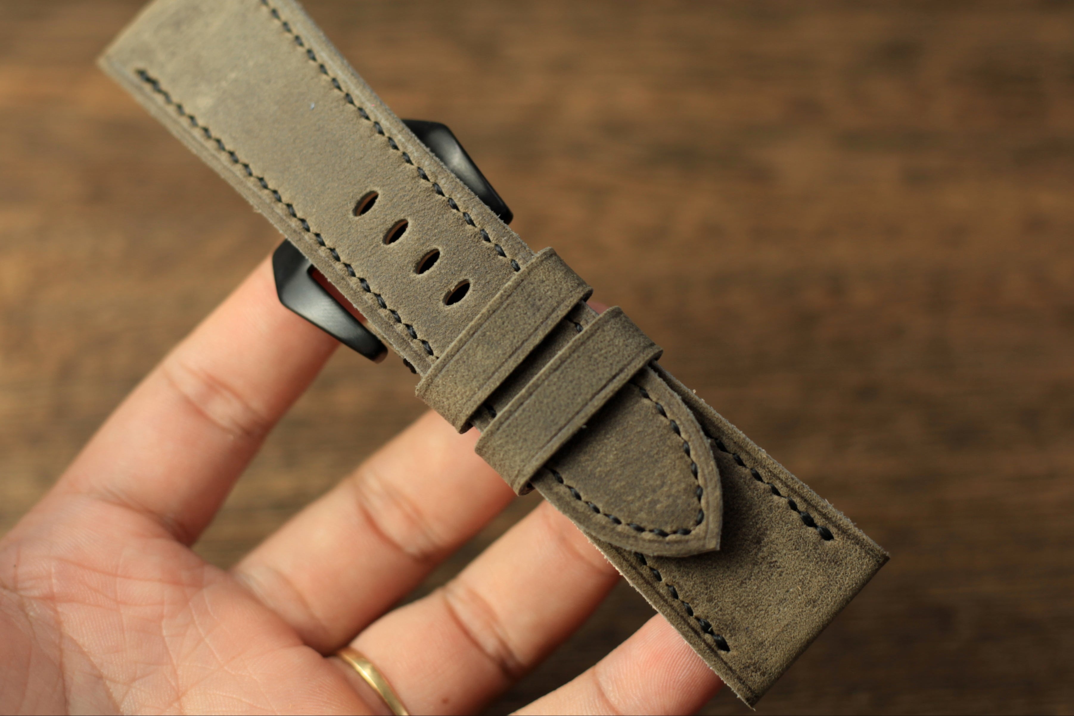 Handmade Cowhide Grey Leather Panerai Watch Strap