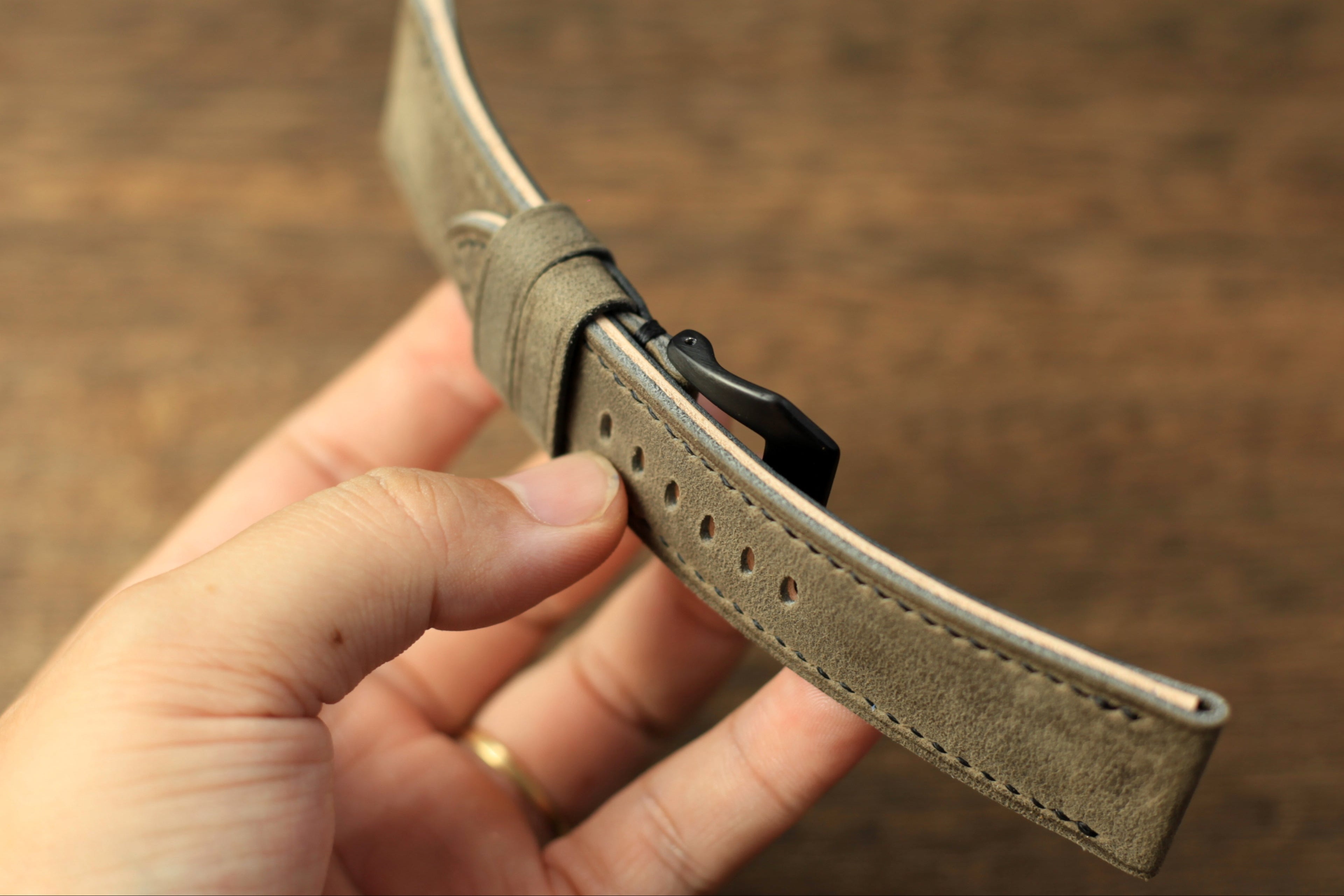 Handmade Cowhide Grey Leather Panerai Watch Strap
