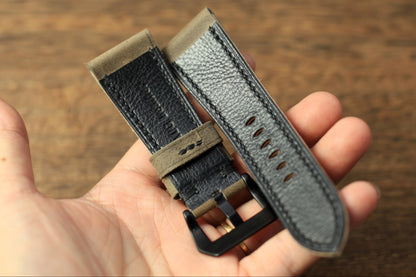 Handmade Cowhide Grey Leather Panerai Watch Strap
