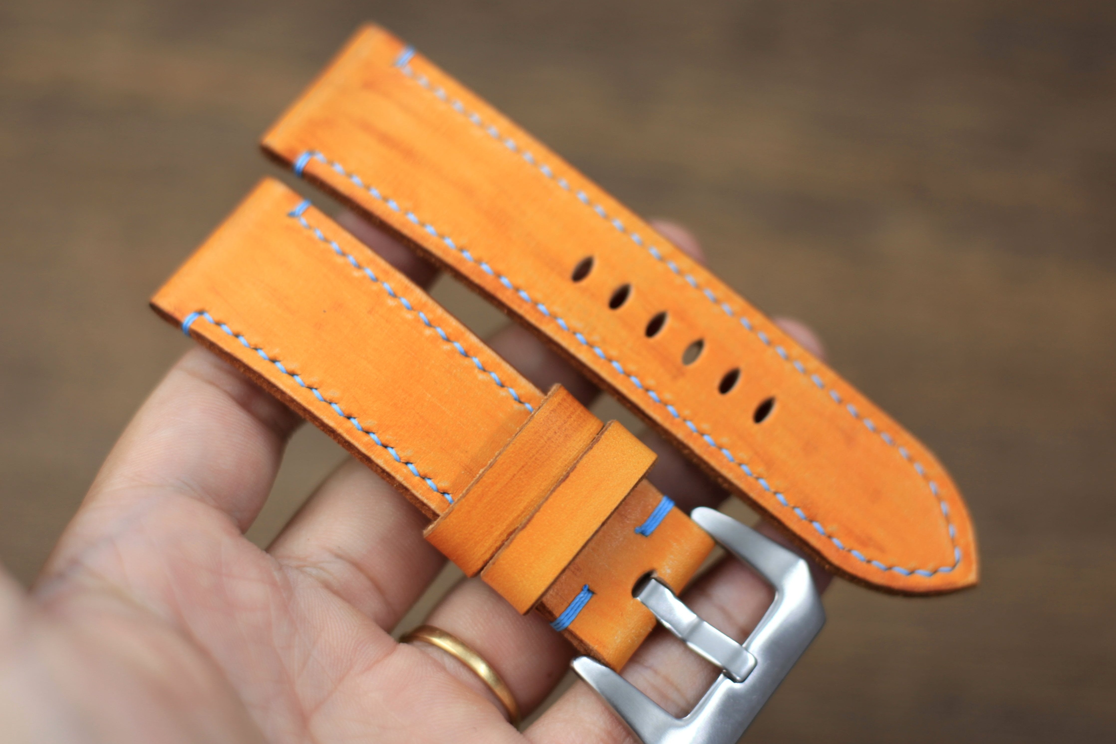 Panerai Watch Band Handmade, Vegtan Tan Leather