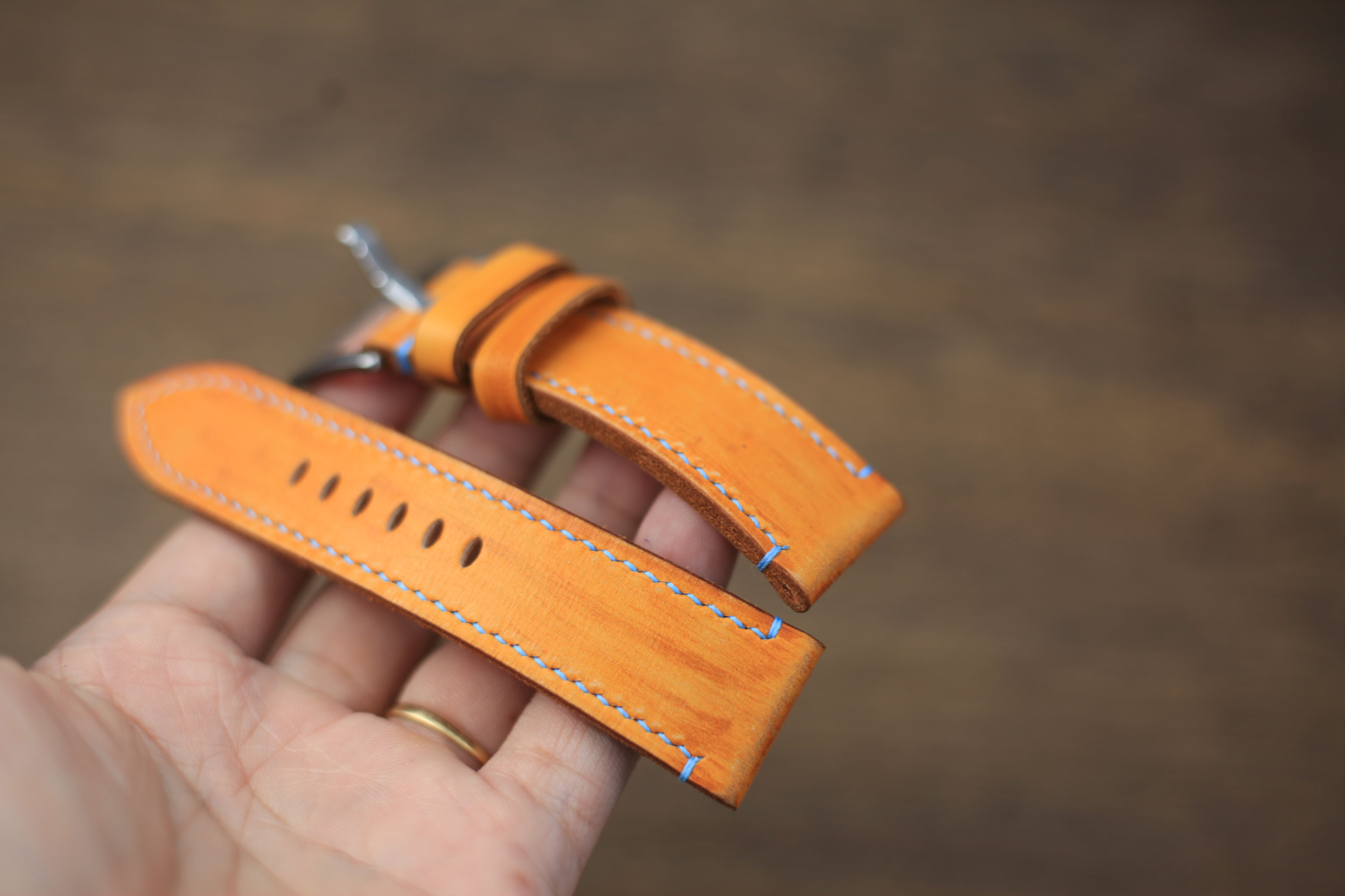 Panerai Watch Band Handmade, Vegtan Tan Leather