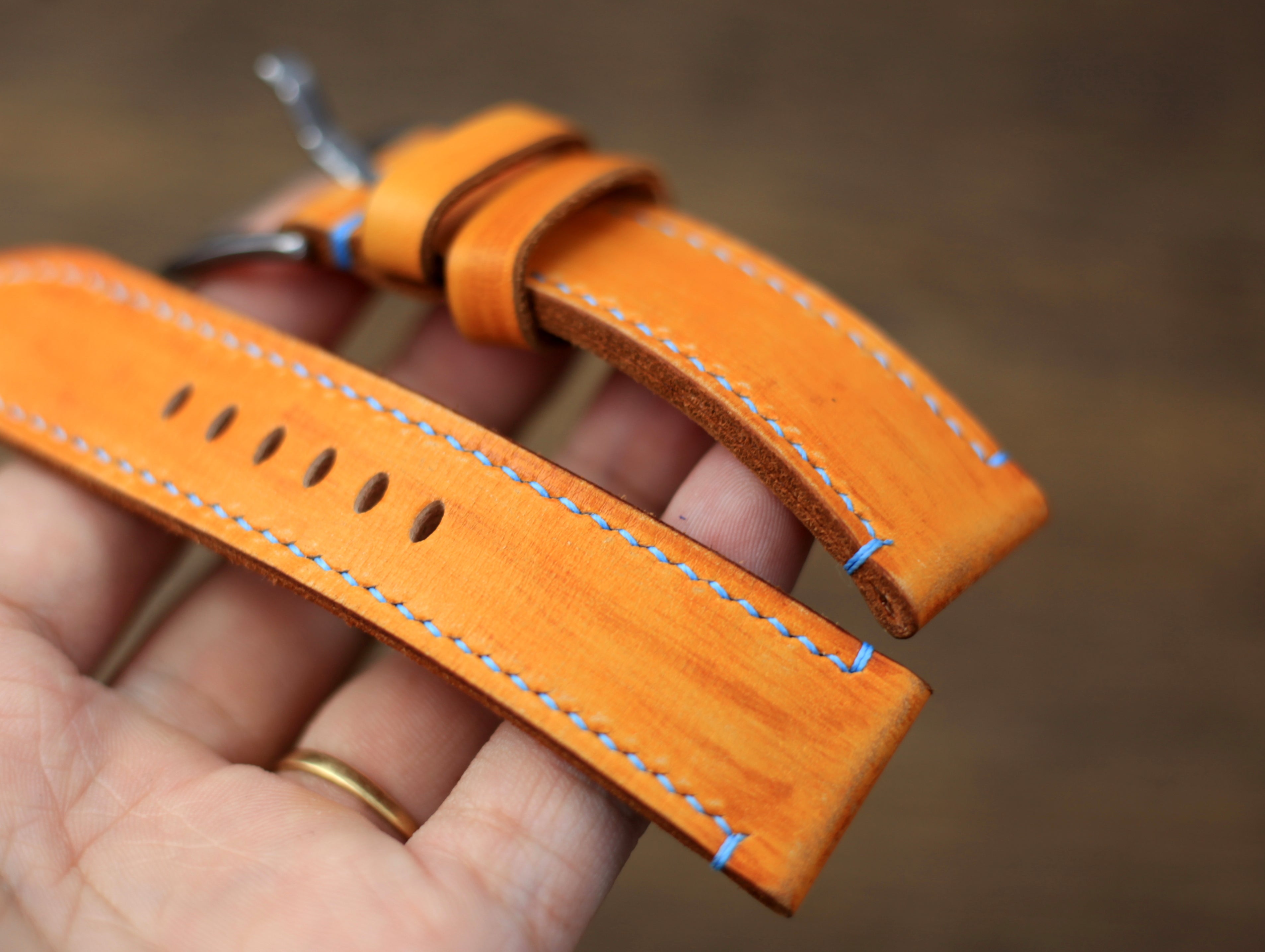 Panerai Watch Band Handmade, Vegtan Tan Leather