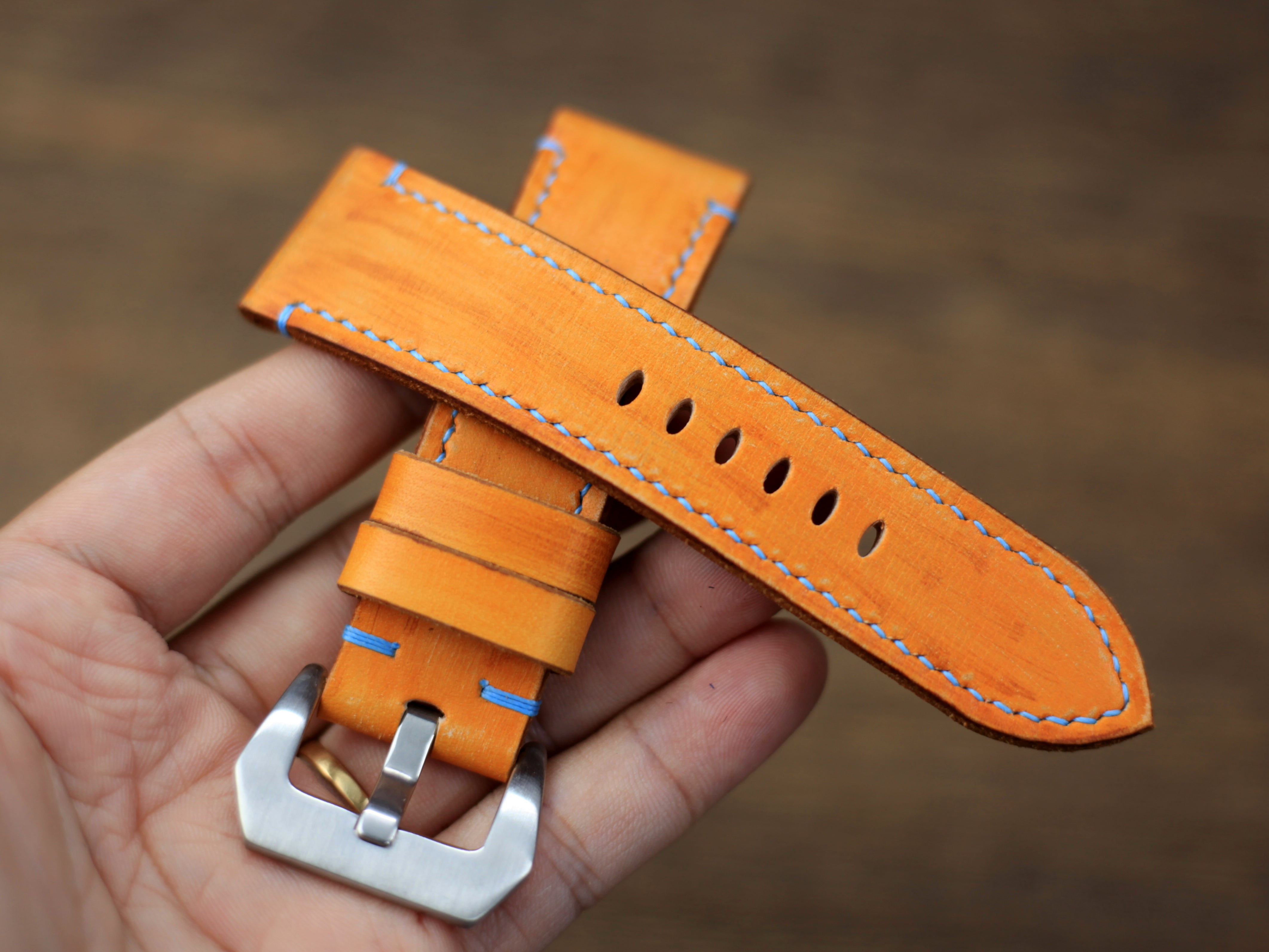 Panerai Watch Band Handmade, Vegtan Tan Leather