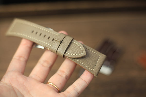 PANERAI WATCH BAND HANDMADE, EPSOM ETOUPE LEATHER.