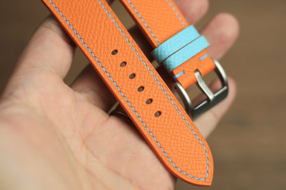 Handmade Orange Epsom Leather Panerai Watch Strap
