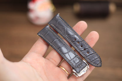 Handmade Grey Alligator Omega Watch Strap