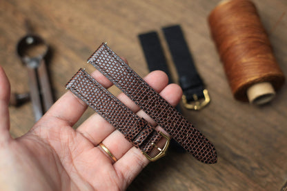 Dark Brown Lizard Leather Cartier Watch Strap