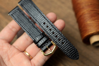 Black Lizard Leather Cartier Watch Strap
