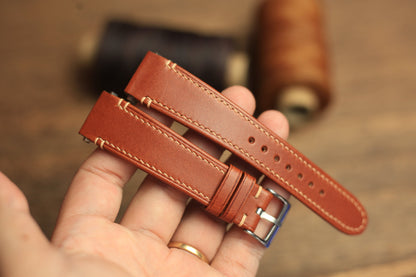 Cognac Buttero Leather Santos De Cartier Strap
