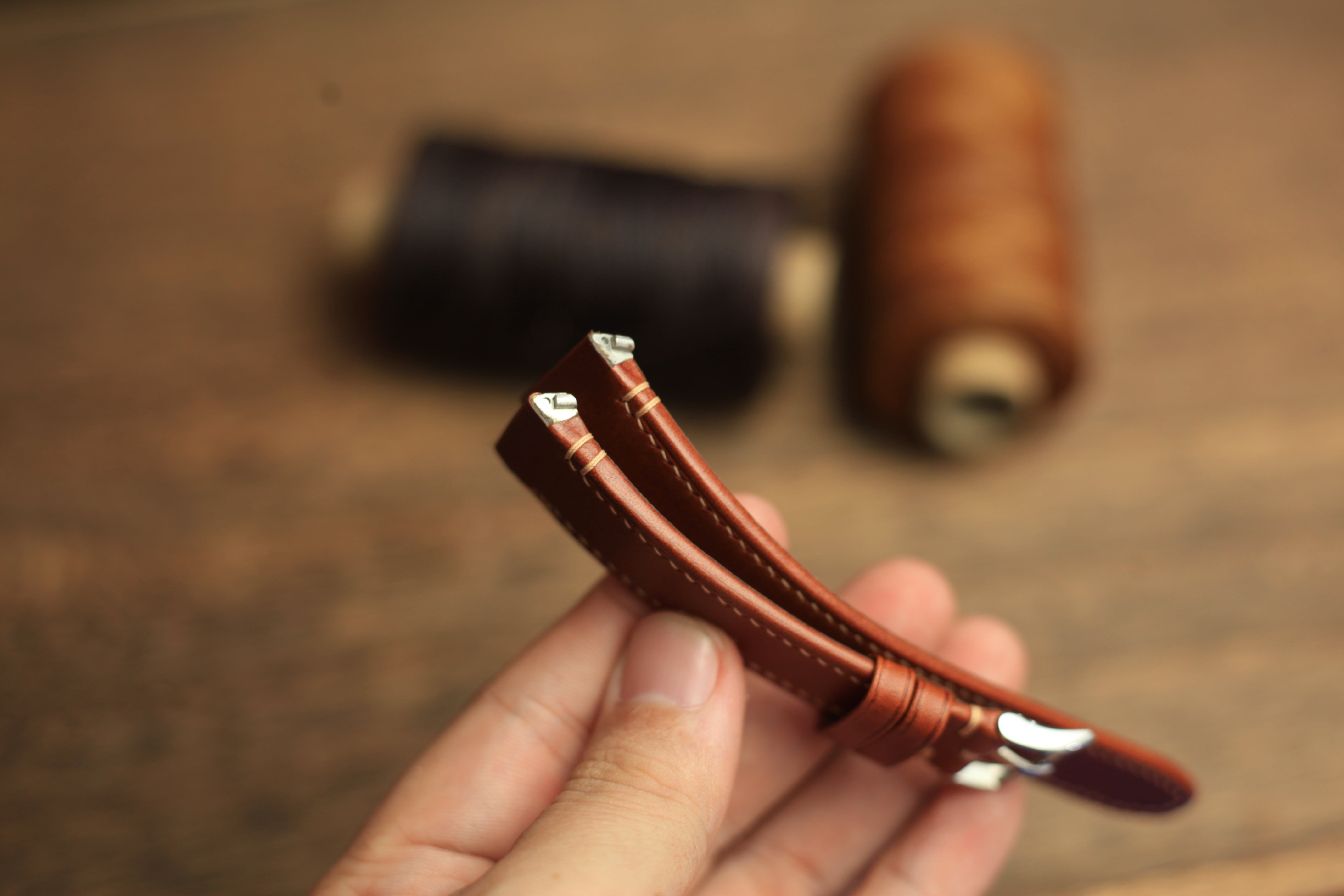 Cognac Buttero Leather Santos De Cartier Strap