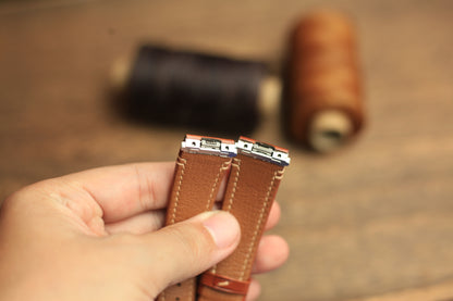 Cognac Buttero Leather Santos De Cartier Strap