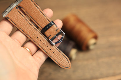 Black Alligator Leather Santos De Cartier Watch Strap