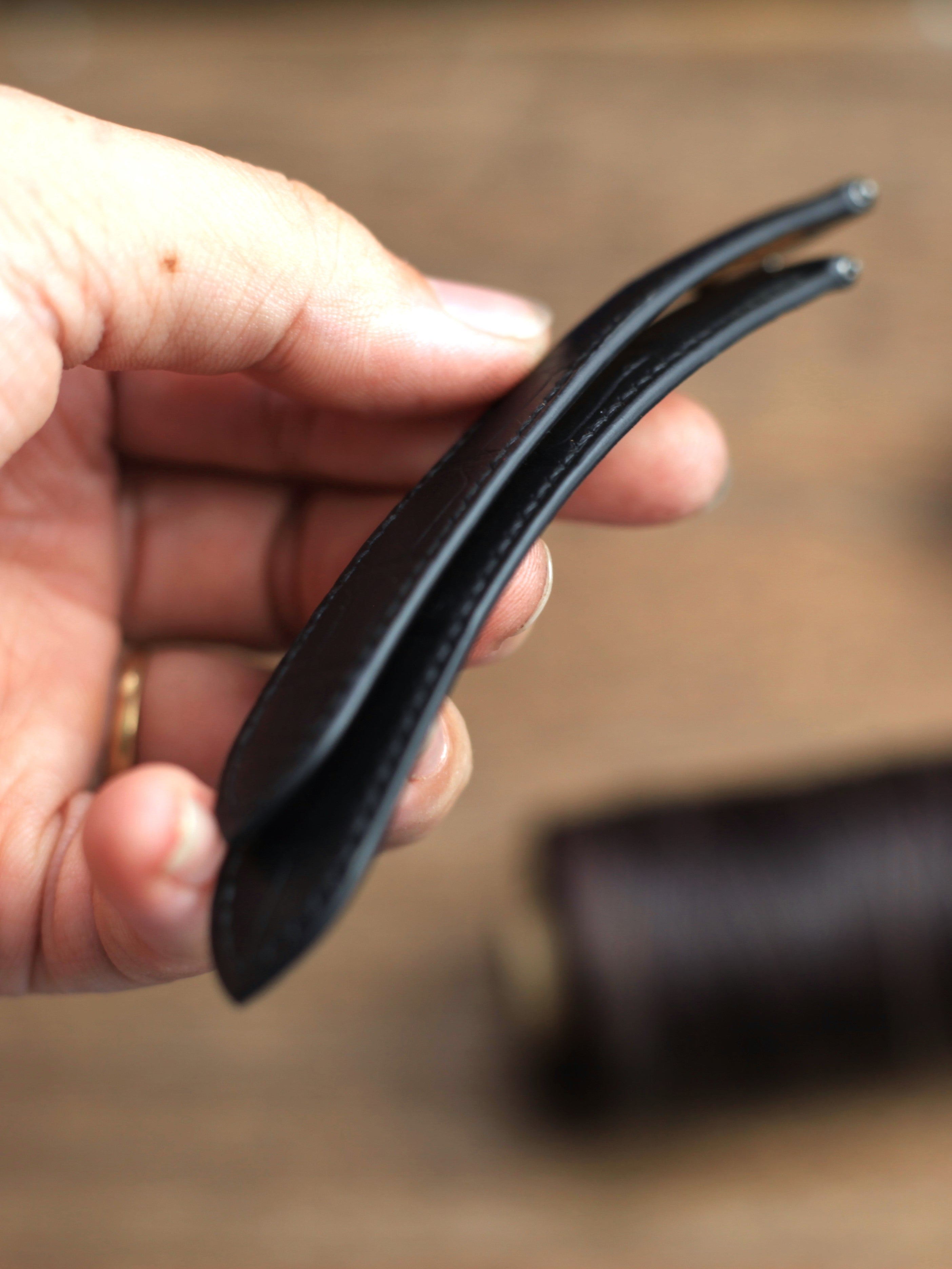 Matte Black Alligator Leather Cartier Watch Strap