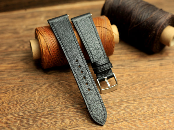 Chervè Black Handmde Watch Strap , Quick release