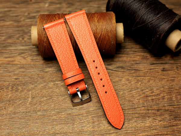 Chervè Orange Handmde Watch Strap , Quick release