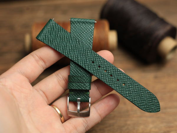 Taiga Forest Green Watch Strap Less Stitching, Quick release