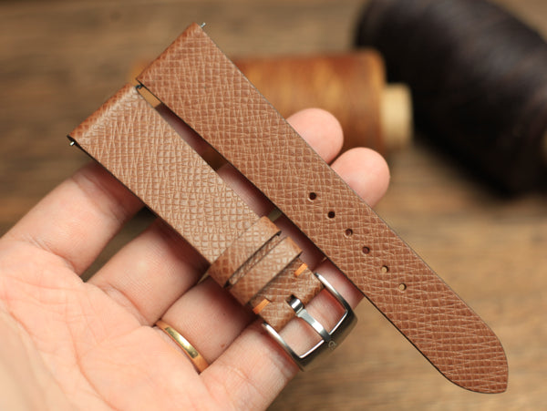 Taiga Brown Watch Strap Less Stitching, Quick release