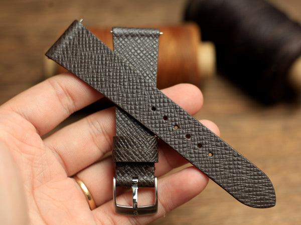 Taiga Coffee Brown Watch Strap Less Stitching, Quick release