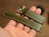 Buttero Olive Green Leather Handmade Watch Strap, Quick Release Spring Bar