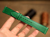 Buttero Green Leather Handmade Watch Strap, Quick Release Spring Bar