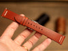 Row-Stitch Buttero Chestnut Brown Leather Handmade Watch Strap, Quick Release Spring Bar,
