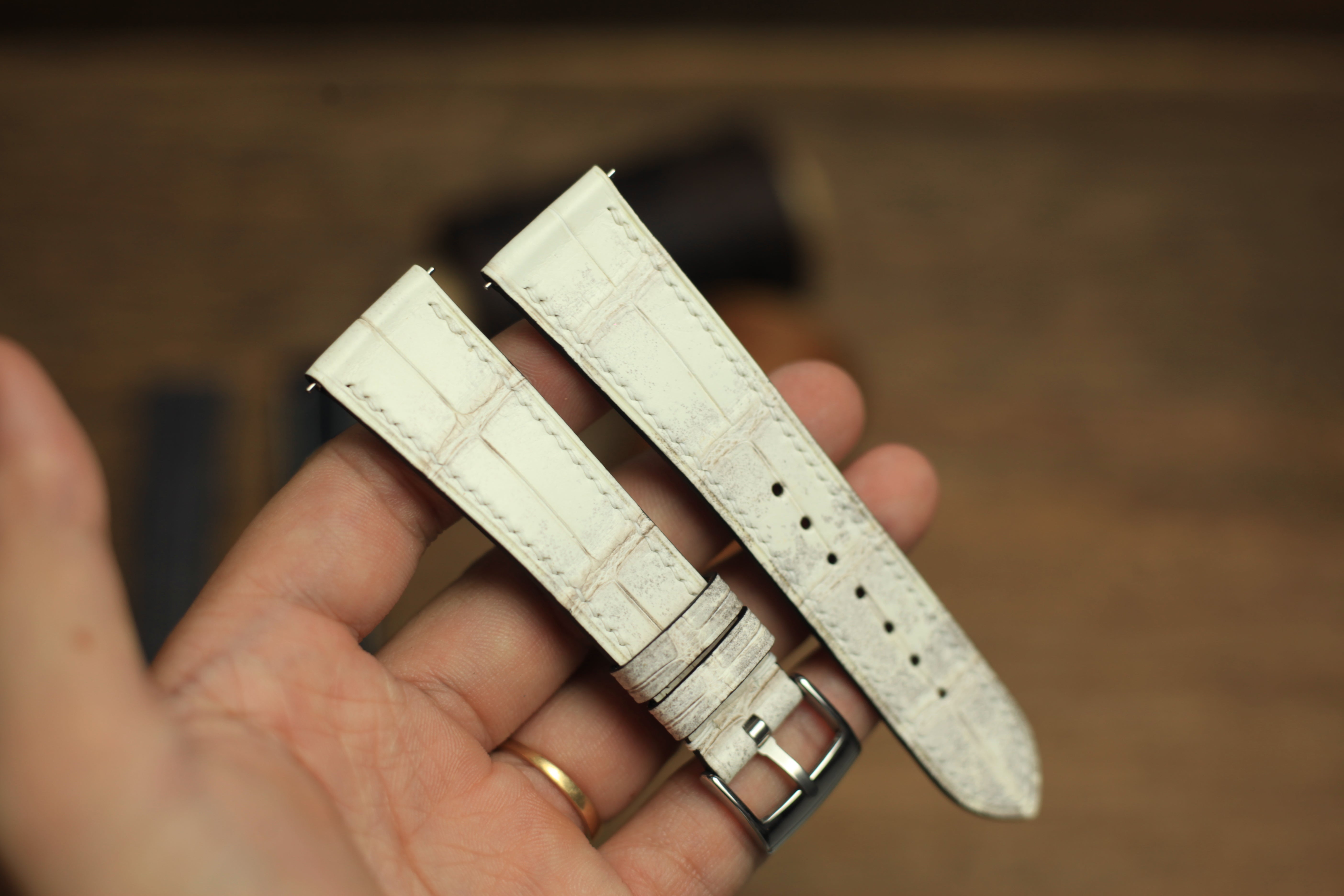 Genuine Himalayan Alligator Leather, Handmade Watch Strap