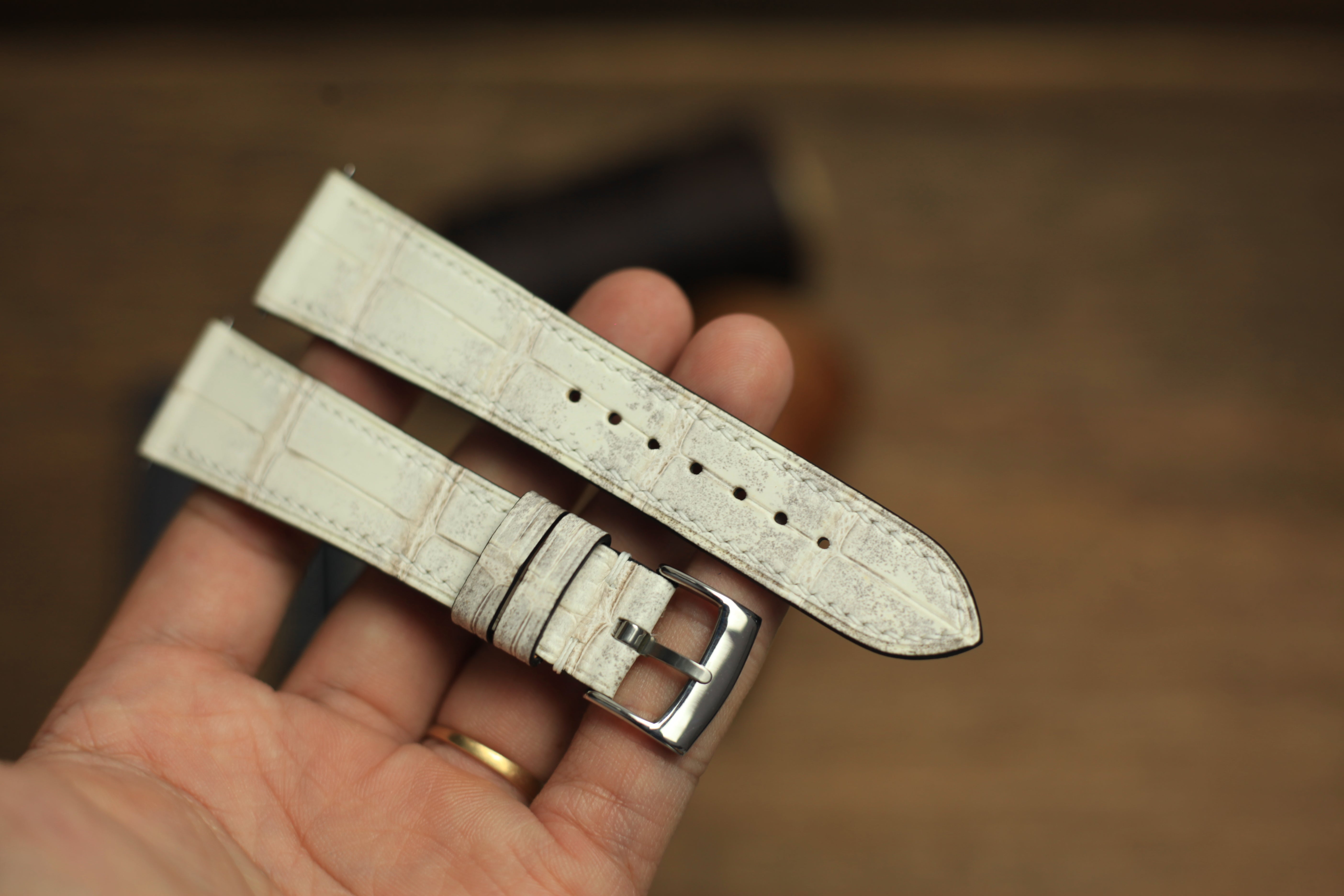 Genuine Himalayan Alligator Leather, Handmade Watch Strap