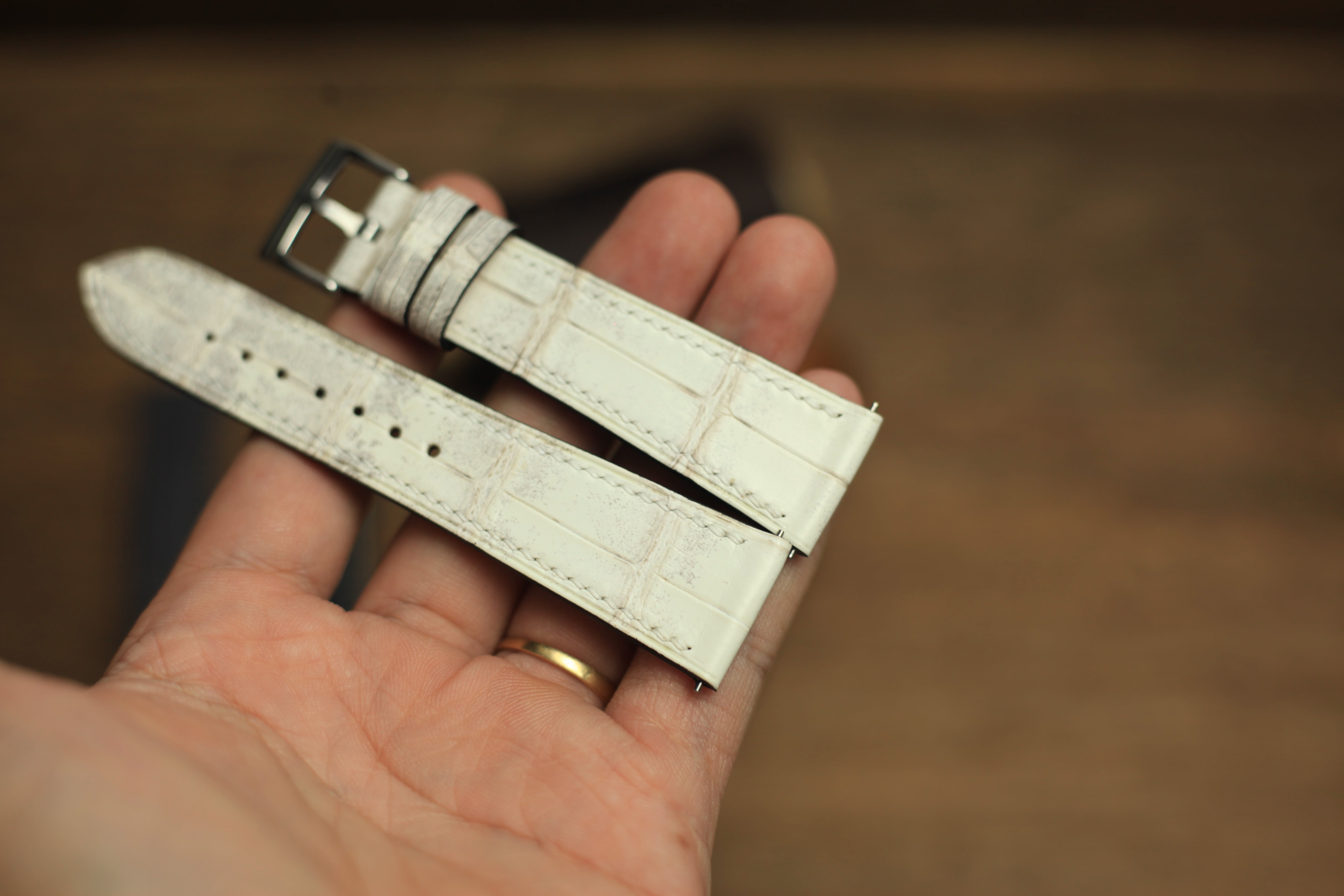 Genuine Himalayan Alligator Leather, Handmade Watch Strap