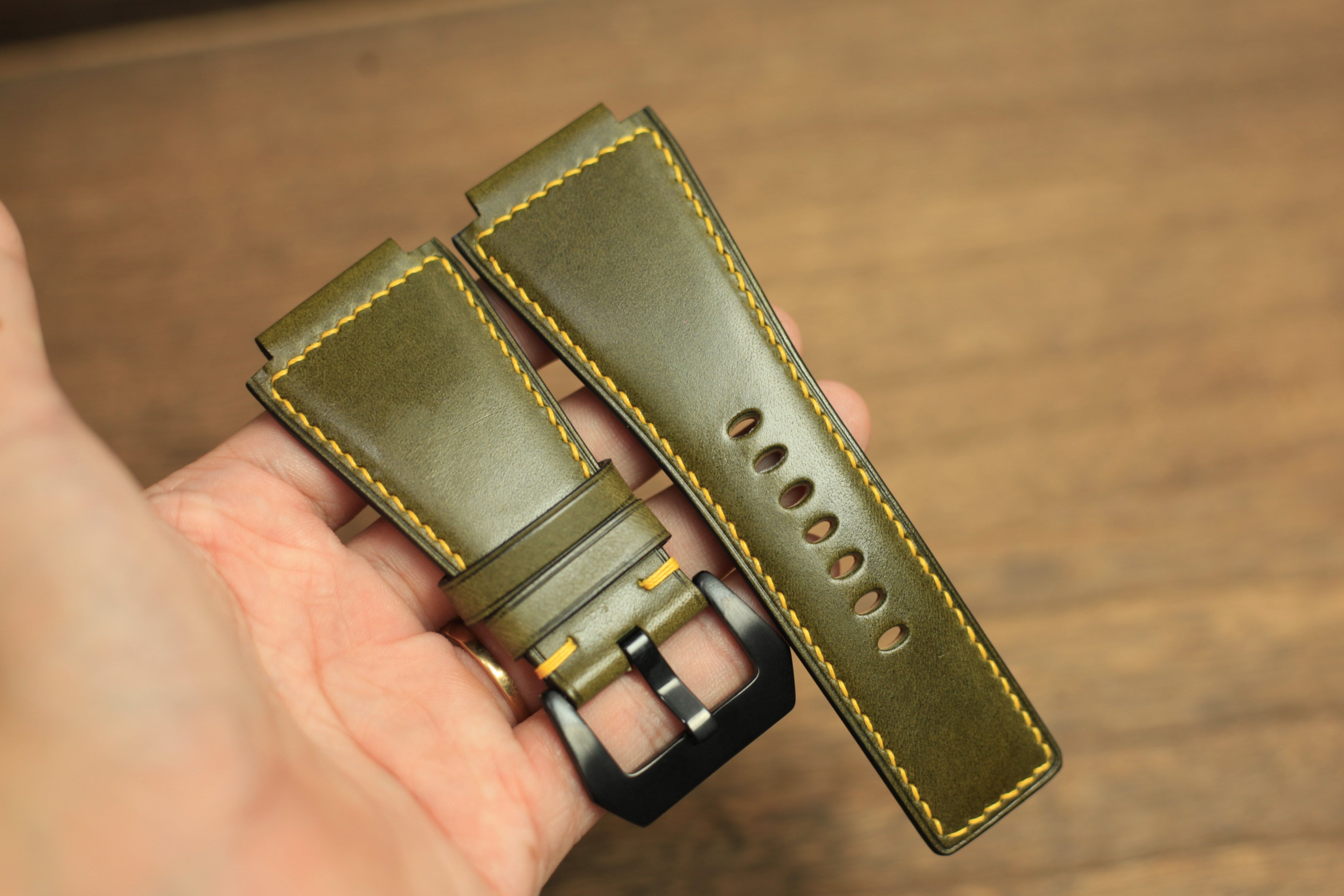 Olive Shell Cordovan Strap for Bell & Ross BR03-92