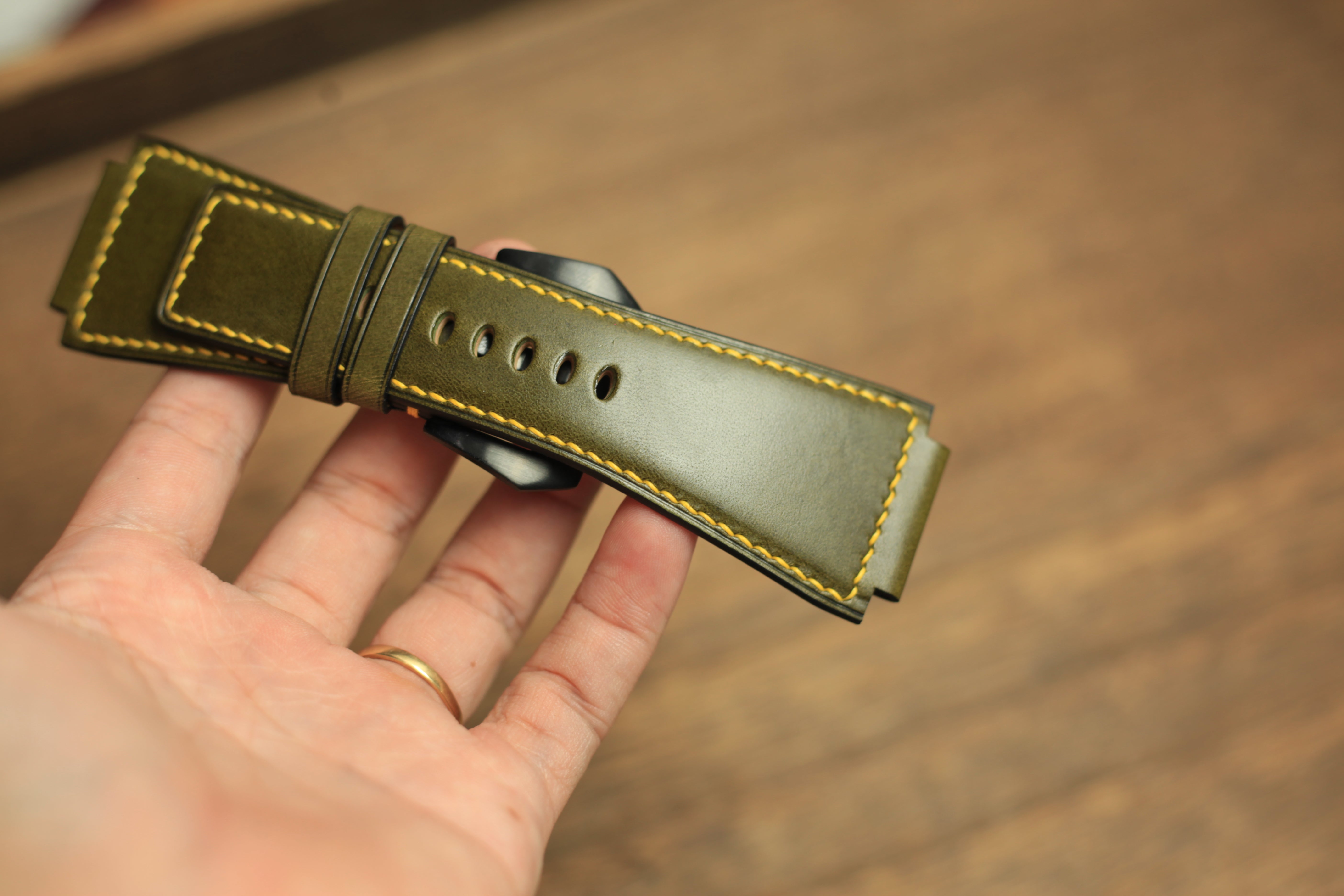 Olive Shell Cordovan Strap for Bell & Ross BR03-92
