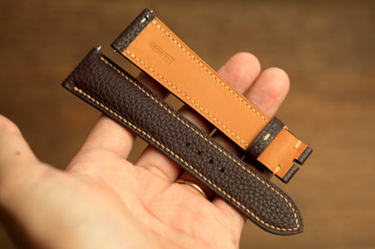 Togo Chocolate Brown Leather Quick Release Watch Strap
