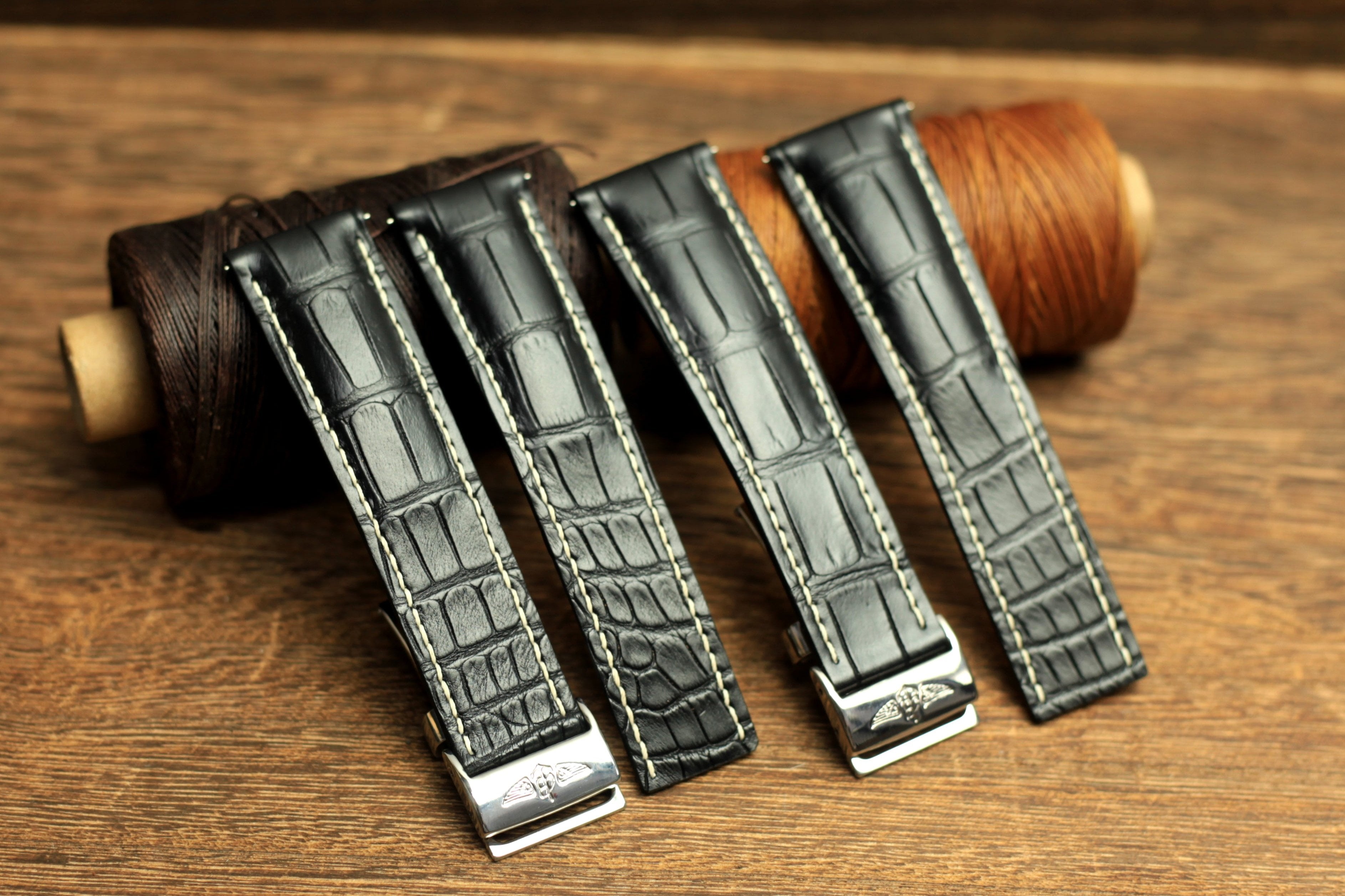 Alligator Strap For Breitling Watches, Handmade Watch Band
