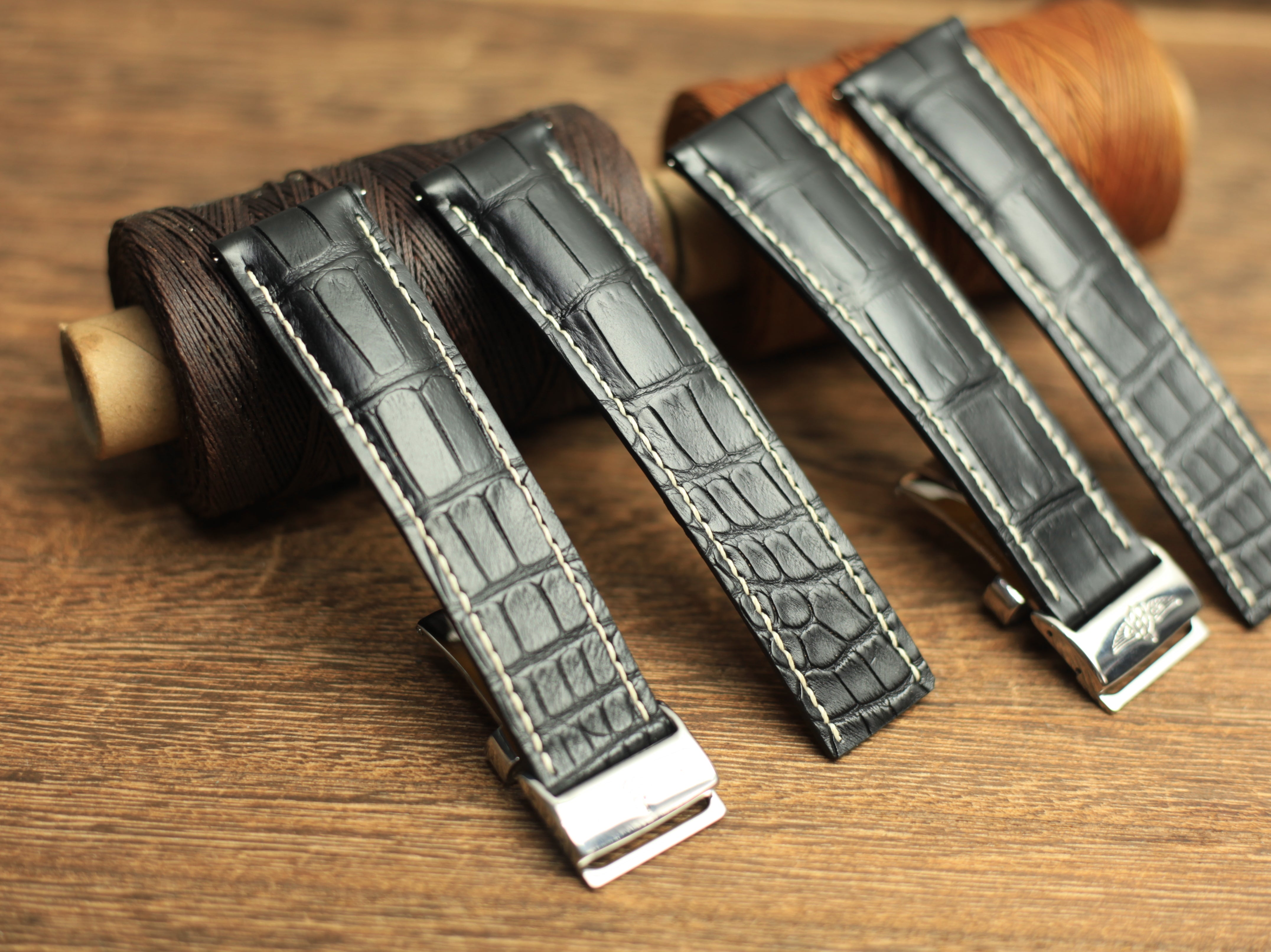 Alligator Strap For Breitling Watches, Handmade Watch Band