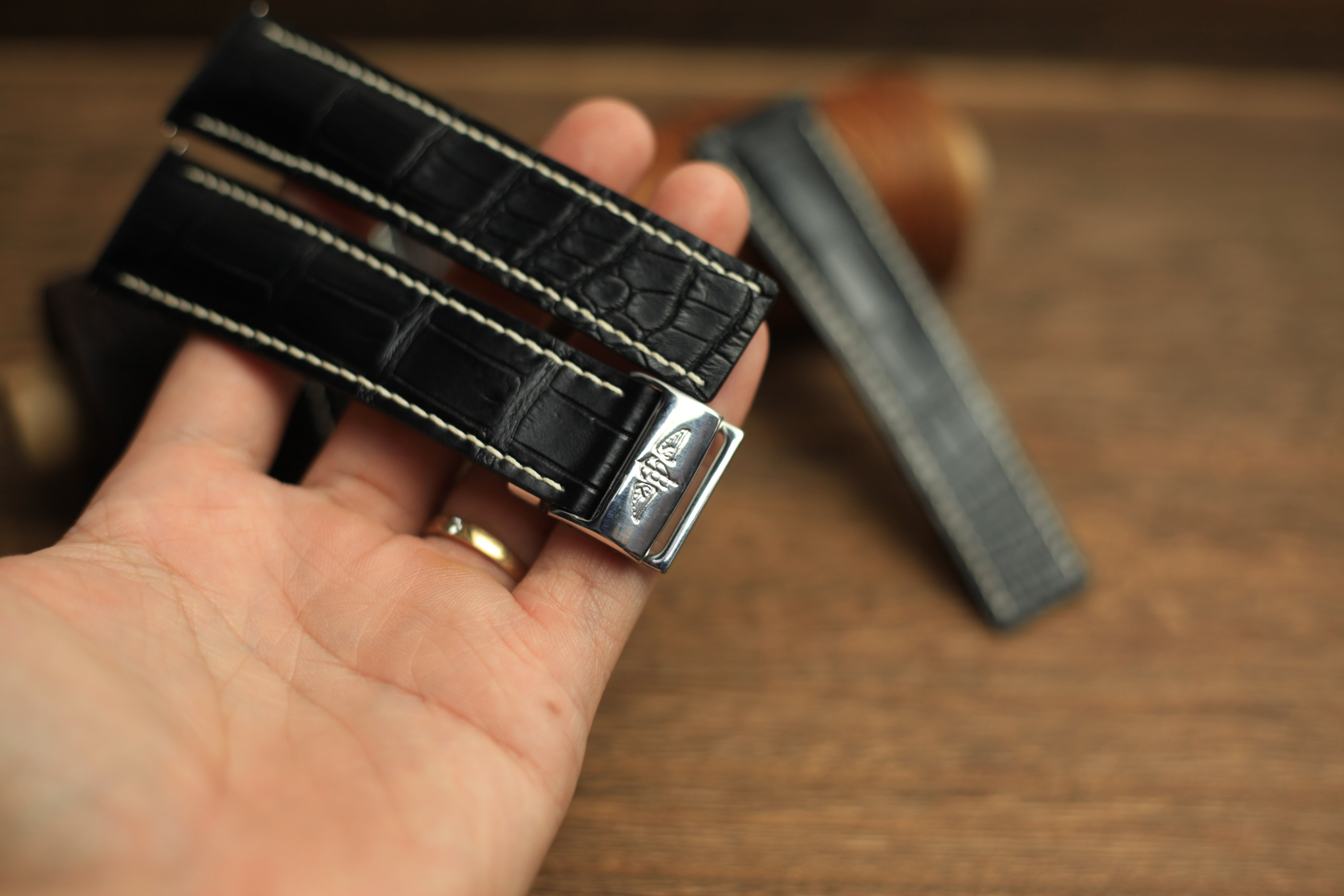 Alligator Strap For Breitling Watches, Handmade Watch Band
