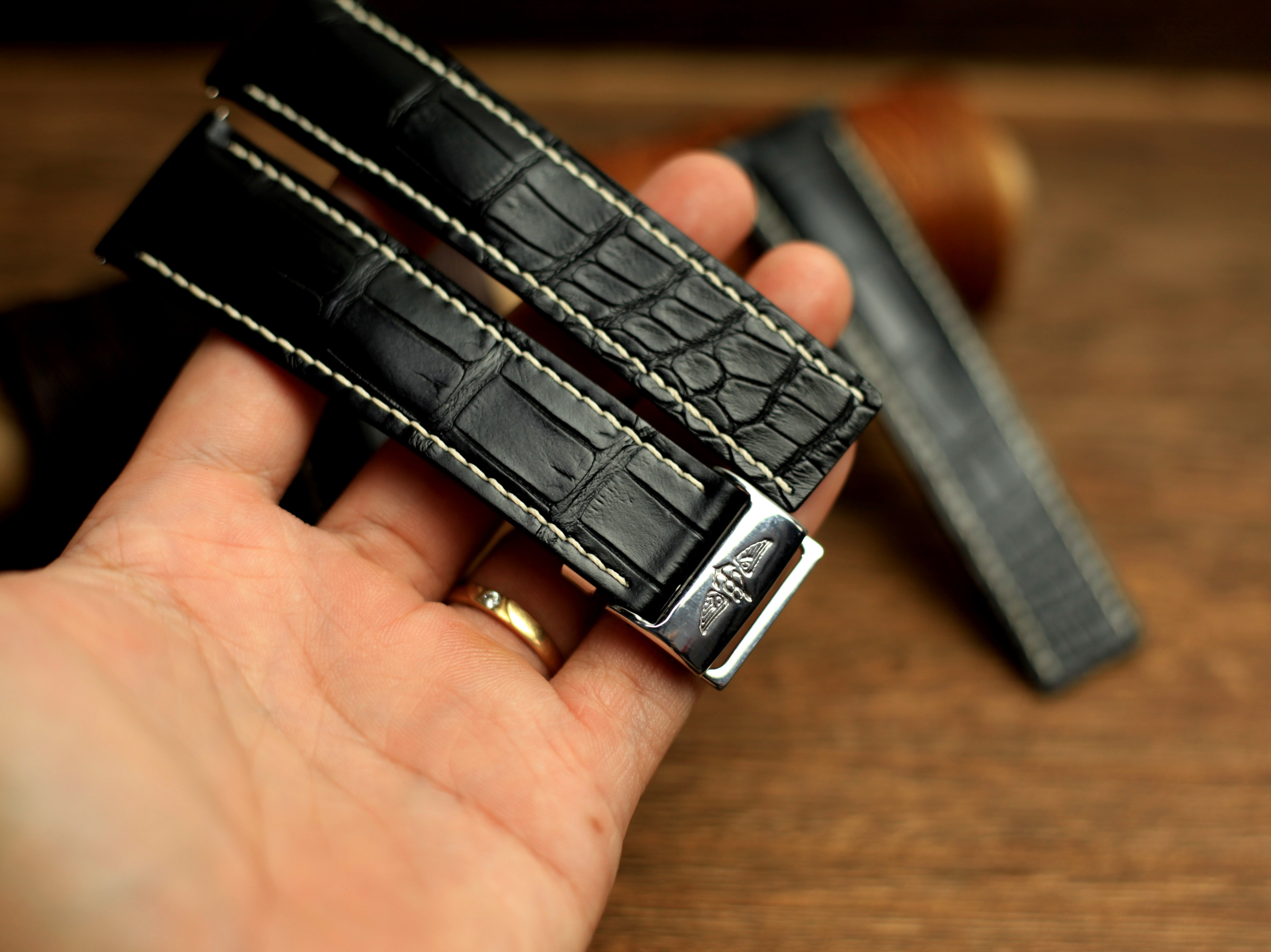 Alligator Strap For Breitling Watches, Handmade Watch Band