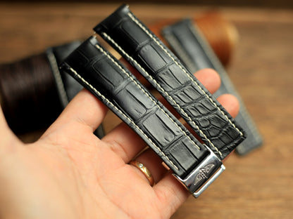 Alligator Strap For Breitling Watches, Handmade Watch Band