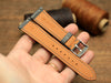 Togo Grey Leather Handmade Watch Strap, Quick Release Spring Bar