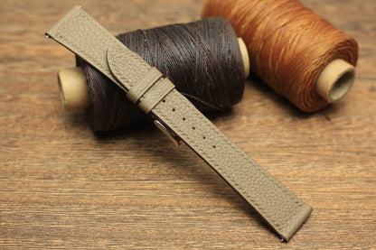Togo Etoupe Leather Quick Release Watch Strap