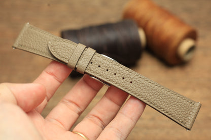 Togo Etoupe Leather Quick Release Watch Strap