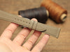 Togo Etoupe Leather Handmade Watch Strap, Quick Release Spring Bar