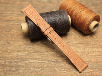 Togo Gold Brown Leather Quick Release Watch Strap
