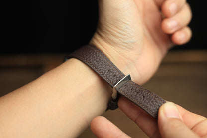 Togo Chocolate Brown Leather Quick Release Watch Strap