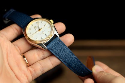Togo Mallard Blue Leather Quick Release Watch Strap