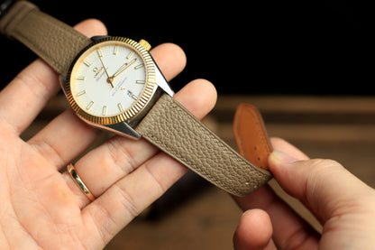 Togo Etoupe Leather Quick Release Watch Strap