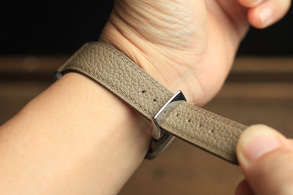 Togo Etoupe Leather Quick Release Watch Strap