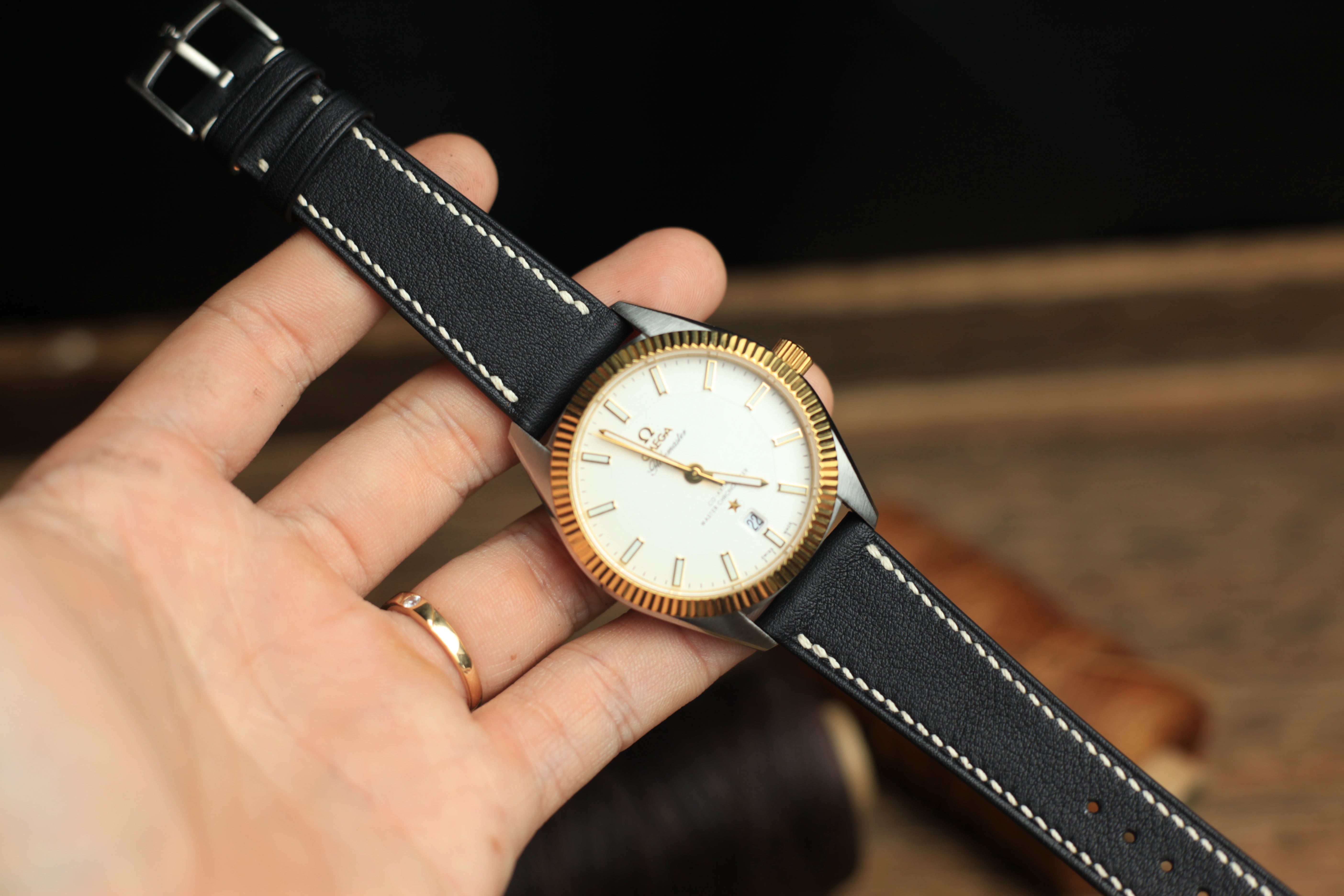 Black Epsom Leather Handmade Watch Strap